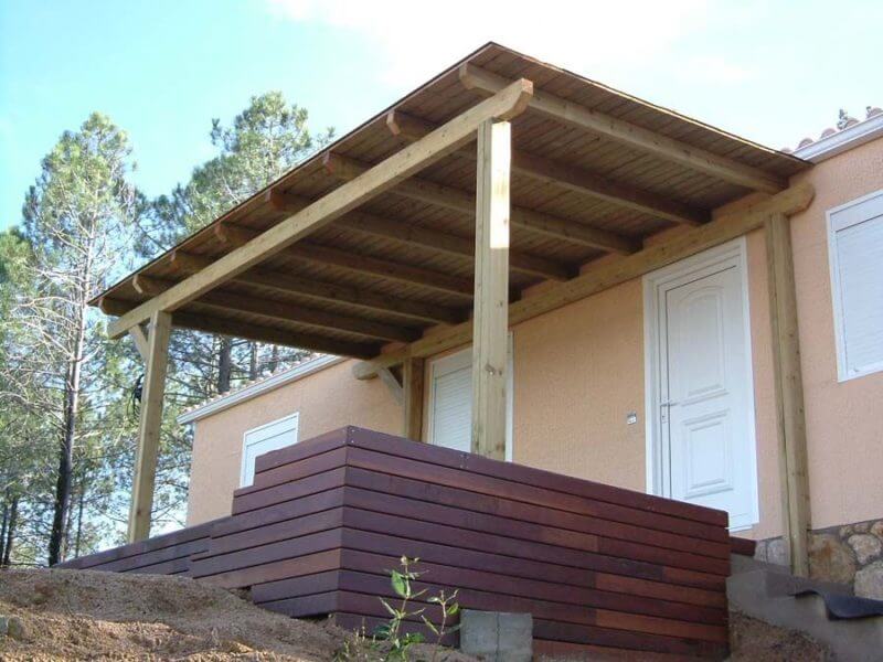 Pérgolas Cubiertas Madera con Lona epdm y Tegola Fustmar